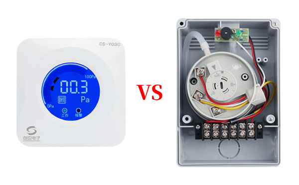 余压传感器对比机械式压力开关（也有叫机械式压差控制器）